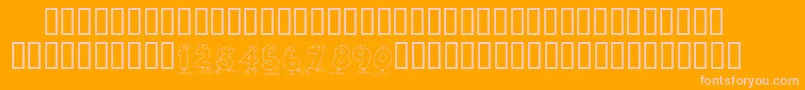 KrToonNumbers Font – Pink Fonts on Orange Background