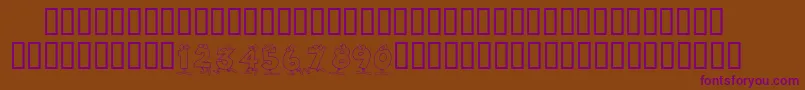 KrToonNumbers Font – Purple Fonts on Brown Background