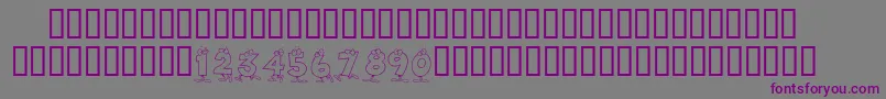 KrToonNumbers Font – Purple Fonts on Gray Background
