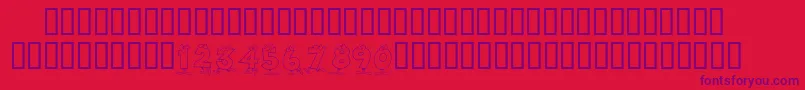 KrToonNumbers Font – Purple Fonts on Red Background