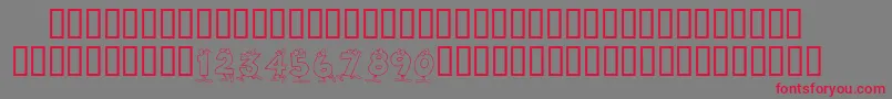 KrToonNumbers Font – Red Fonts on Gray Background