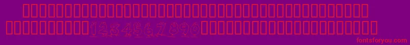 fuente KrToonNumbers – Fuentes Rojas Sobre Fondo Morado