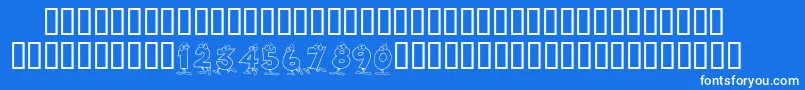 KrToonNumbers Font – White Fonts on Blue Background