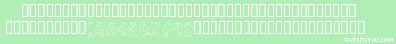 KrToonNumbers Font – White Fonts on Green Background