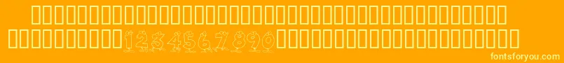 KrToonNumbers Font – Yellow Fonts on Orange Background