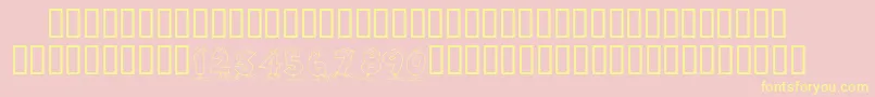 KrToonNumbers Font – Yellow Fonts on Pink Background