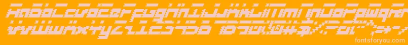 Шрифт RoidRageCondensedItalic – розовые шрифты на оранжевом фоне