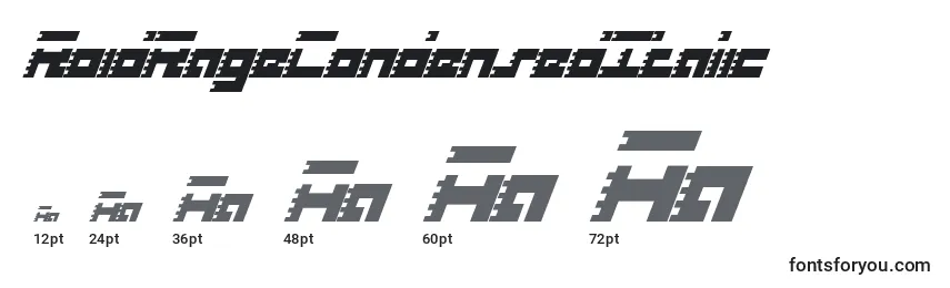 RoidRageCondensedItalic Font Sizes