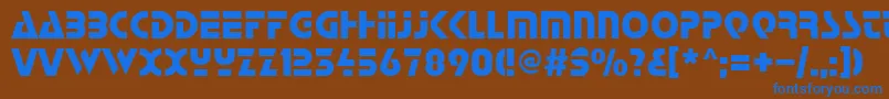 フォントStrt – 茶色の背景に青い文字