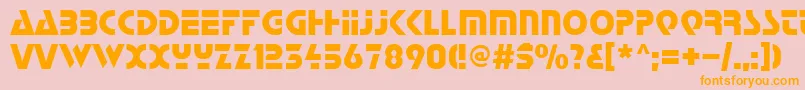 フォントStrt – オレンジの文字がピンクの背景にあります。