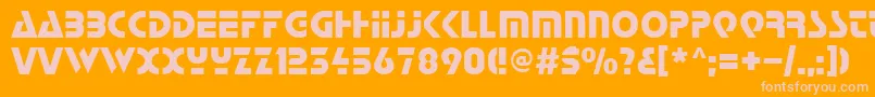 Strt Font – Pink Fonts on Orange Background