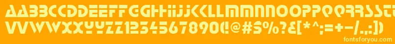 フォントStrt – オレンジの背景に黄色の文字