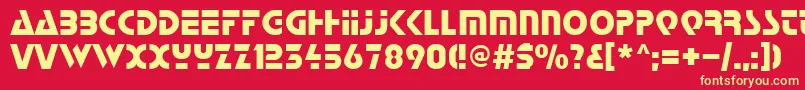 Strt Font – Yellow Fonts on Red Background