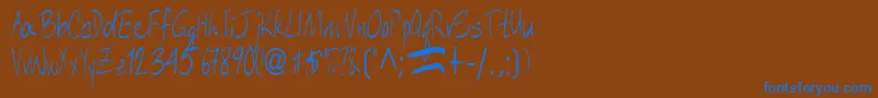 Aberaham9RegularTtcon Font – Blue Fonts on Brown Background