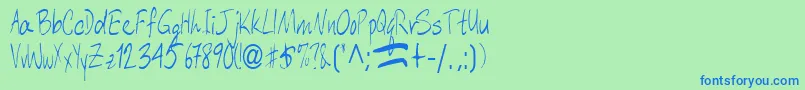 Aberaham9RegularTtcon Font – Blue Fonts on Green Background