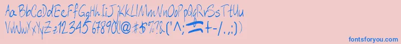 Aberaham9RegularTtcon Font – Blue Fonts on Pink Background
