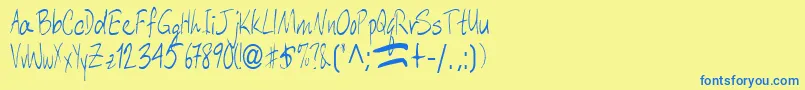 Aberaham9RegularTtcon Font – Blue Fonts on Yellow Background