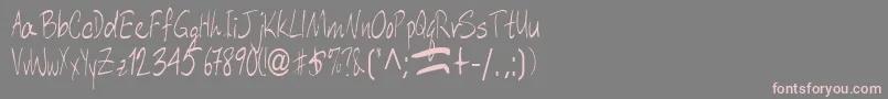 フォントAberaham9RegularTtcon – 灰色の背景にピンクのフォント