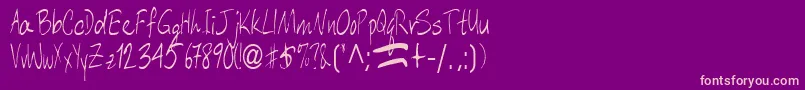 Aberaham9RegularTtcon Font – Pink Fonts on Purple Background