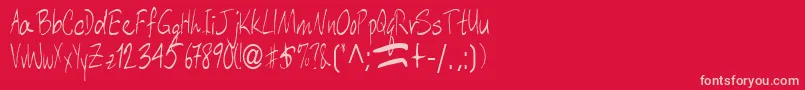 Шрифт Aberaham9RegularTtcon – розовые шрифты на красном фоне