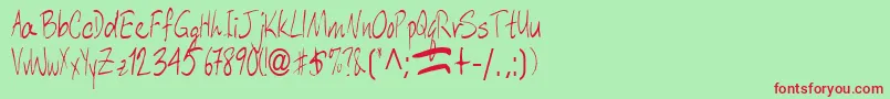 Aberaham9RegularTtcon Font – Red Fonts on Green Background