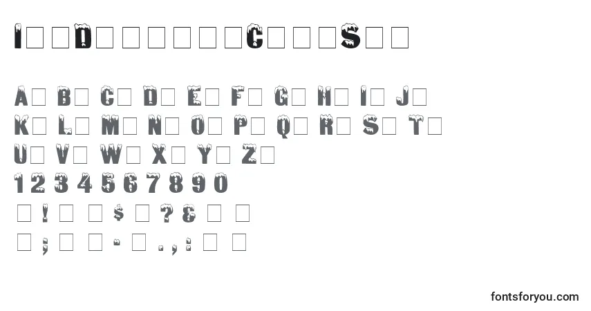 A fonte IceDisplayCapsSsi – alfabeto, números, caracteres especiais