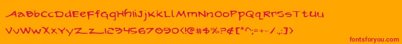 ArilonExpanded-Schriftart – Rote Schriften auf orangefarbenem Hintergrund
