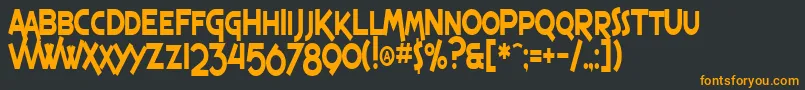 フォントSfEspressoShackCondensed – 黒い背景にオレンジの文字