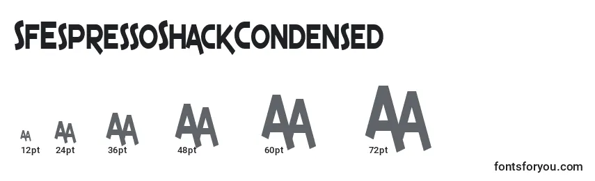 Размеры шрифта SfEspressoShackCondensed