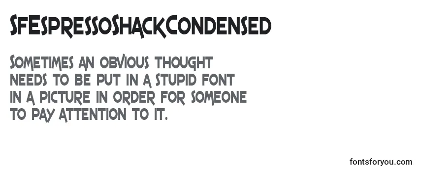 SfEspressoShackCondensed Font