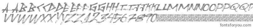 フォントModernreality – 白い背景に灰色の文字