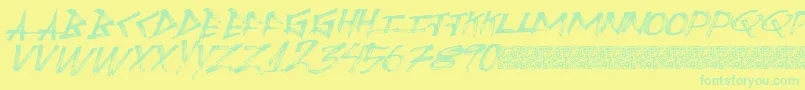 Шрифт Modernreality – зелёные шрифты на жёлтом фоне