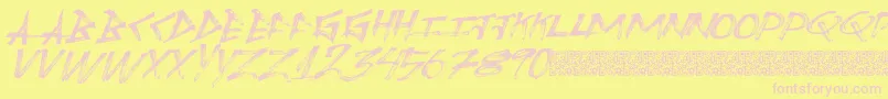 Modernreality Font – Pink Fonts on Yellow Background