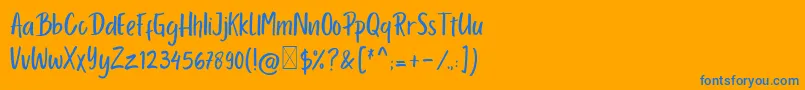 Porcelain-Schriftart – Blaue Schriften auf orangefarbenem Hintergrund