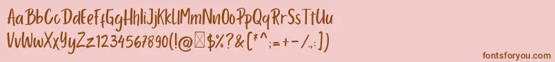 Porcelain Font – Brown Fonts on Pink Background