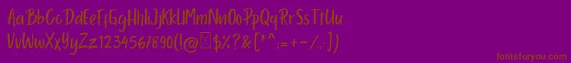 Porcelain Font – Brown Fonts on Purple Background