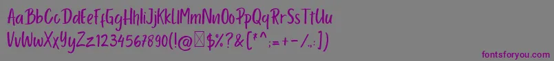Porcelain Font – Purple Fonts on Gray Background