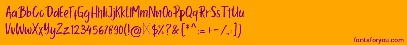Porcelain Font – Purple Fonts on Orange Background