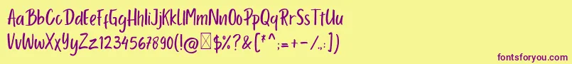 Porcelain Font – Purple Fonts on Yellow Background