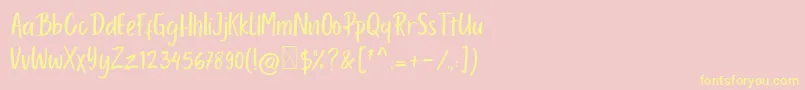 Porcelain Font – Yellow Fonts on Pink Background