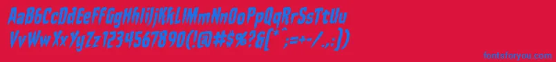 StakethroughtheheartbbItal Font – Blue Fonts on Red Background