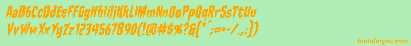 StakethroughtheheartbbItal Font – Orange Fonts on Green Background