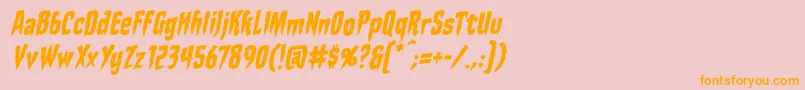 StakethroughtheheartbbItal Font – Orange Fonts on Pink Background