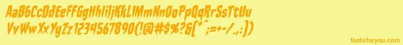 StakethroughtheheartbbItal Font – Orange Fonts on Yellow Background