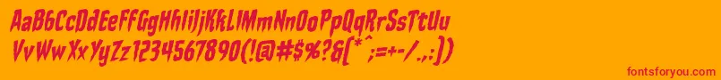 StakethroughtheheartbbItal Font – Red Fonts on Orange Background