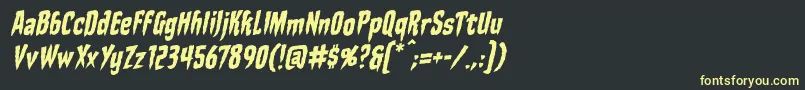 StakethroughtheheartbbItal Font – Yellow Fonts on Black Background