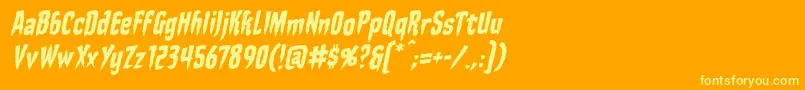 StakethroughtheheartbbItal Font – Yellow Fonts on Orange Background