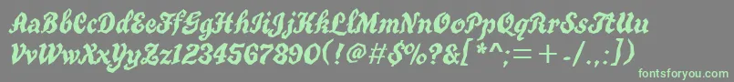 TrueGritItcTt-Schriftart – Grüne Schriften auf grauem Hintergrund