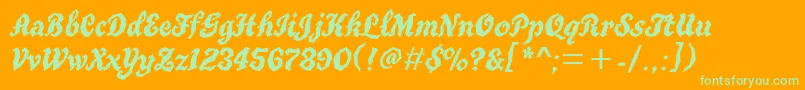 TrueGritItcTt Font – Green Fonts on Orange Background