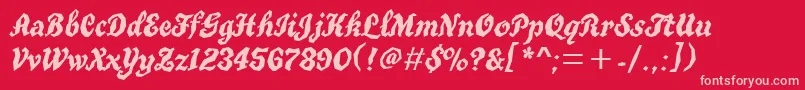 TrueGritItcTt Font – Pink Fonts on Red Background